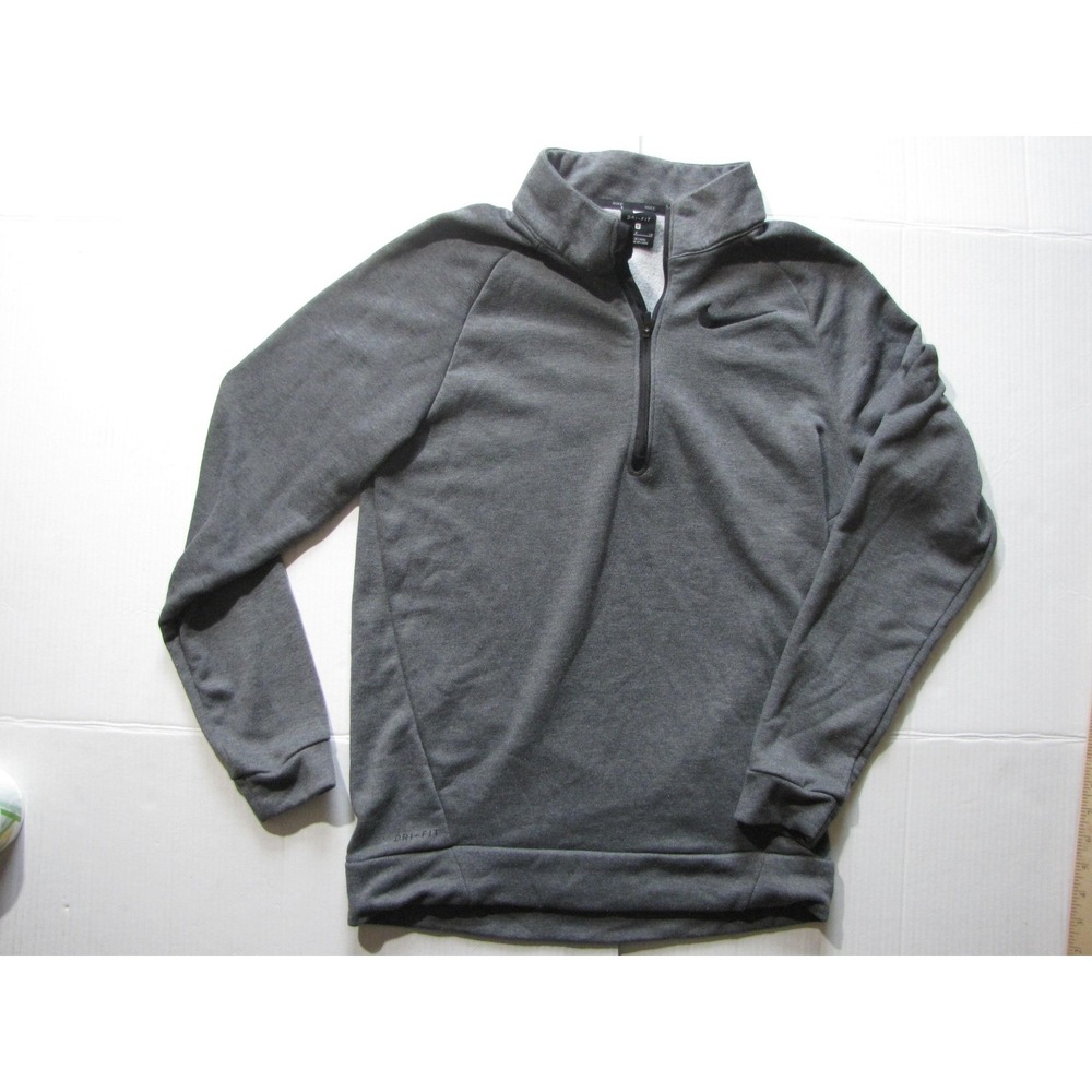 Nike Sweater Mens Small Gray Dri-FIT Quarter Zip Pullover Athletic Running